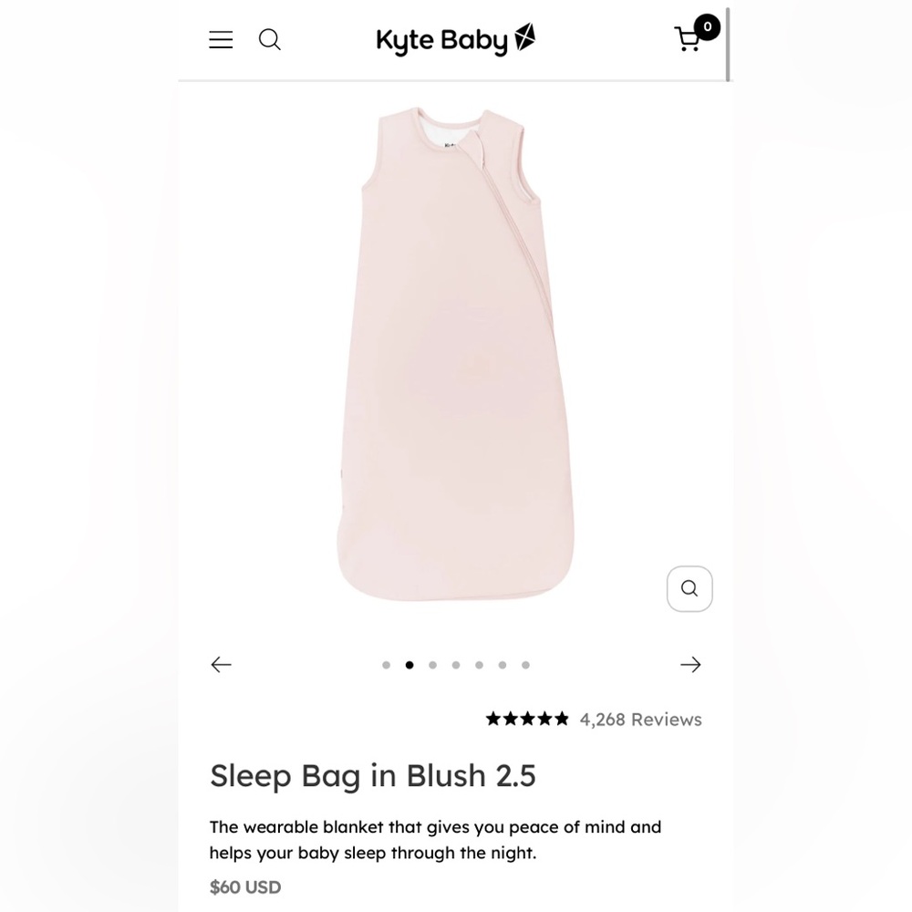 Kyte Baby - Set of 2!! - Sleep Bags 2.5 Tog - Blush and Storm - Size Small